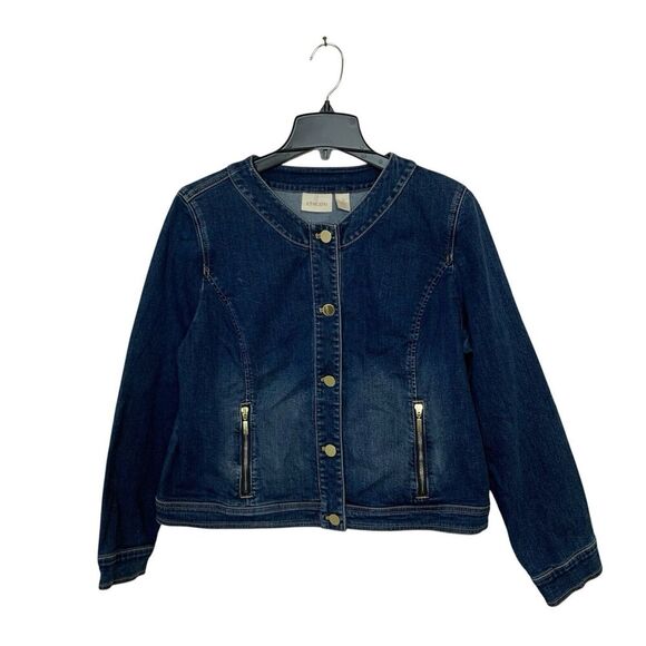 Ann Taylor LOFT Women’s Size 2 (Med) Dark Wash Jean Jacket Button Up Stretch - Picture 1 of 7